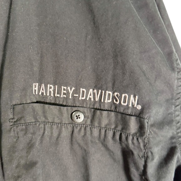 Harley Davidson Y2K Men's Long Sleeve Skulls Button Down Shirt Black XL Biker - Picture 4 of 5
